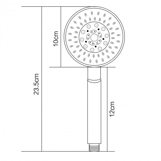 Chrome 5 Function Round ABS Hand Held Shower With 1.5m Water Hose